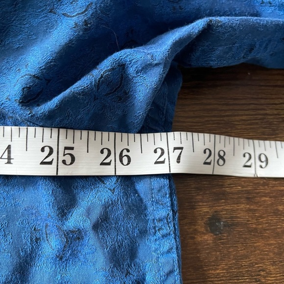 Robert Graham Long Sleeve Button Up blue flip cuff Paisley Shirt Size 2XL - Picture 12 of 14